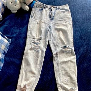 Lightning bolt mom jeans